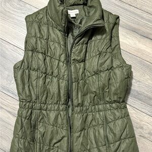 Coldwater Creek Forest Green Puffer Vest